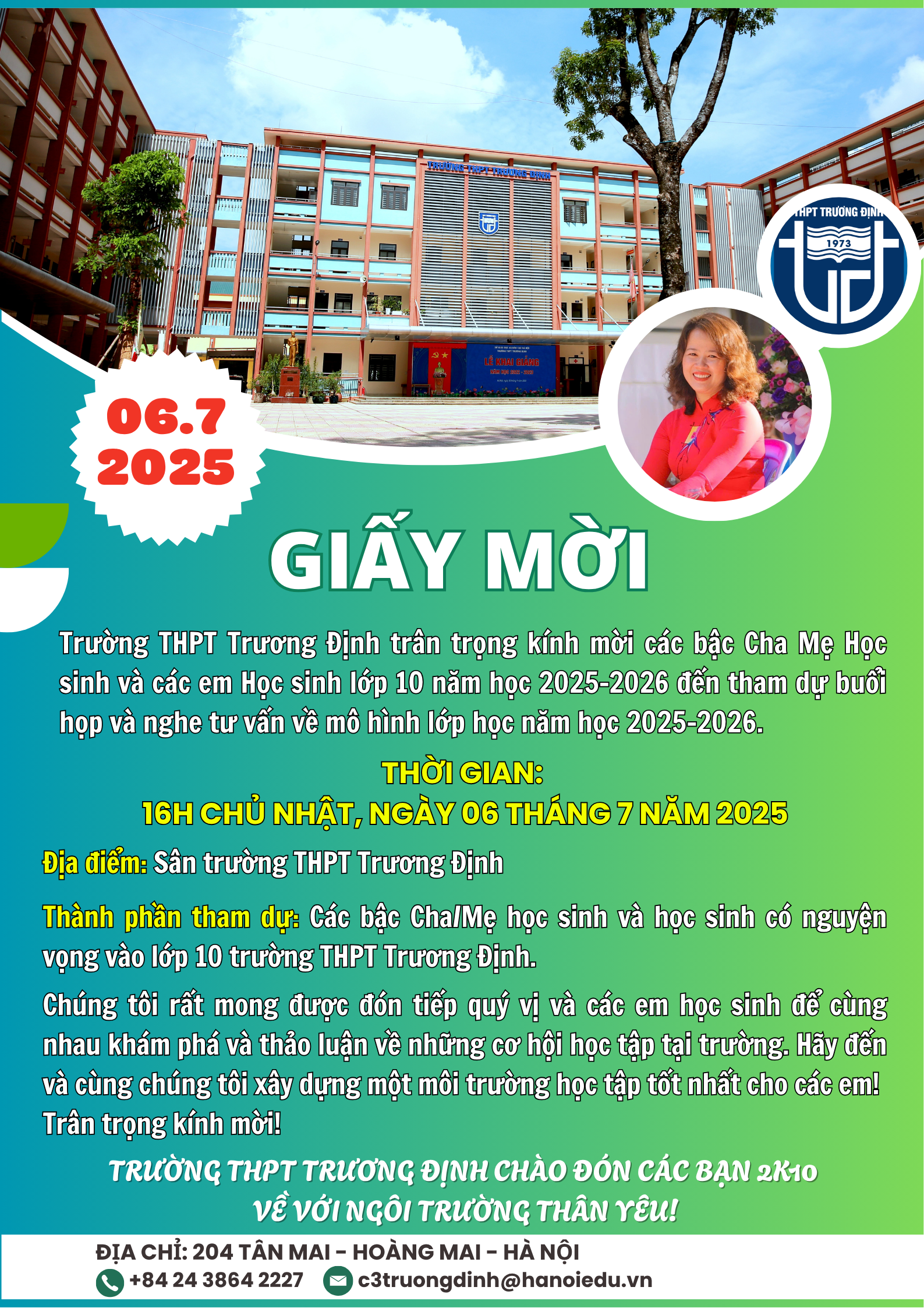 Thư mời họp CMHS và học sinh 2K10!